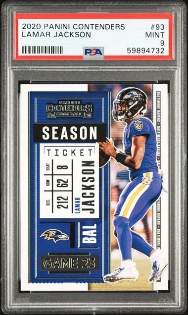 2020 Panini Contenders Lamar Jackson #93 card image