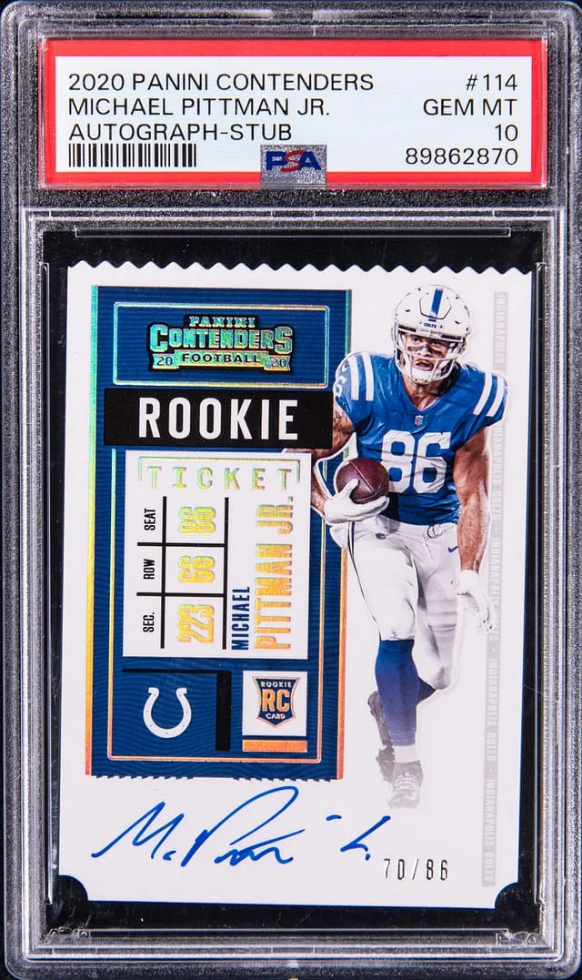 2020 Panini Contenders Michael Pittman Jr. Ticket Autograph Stub #114 card image