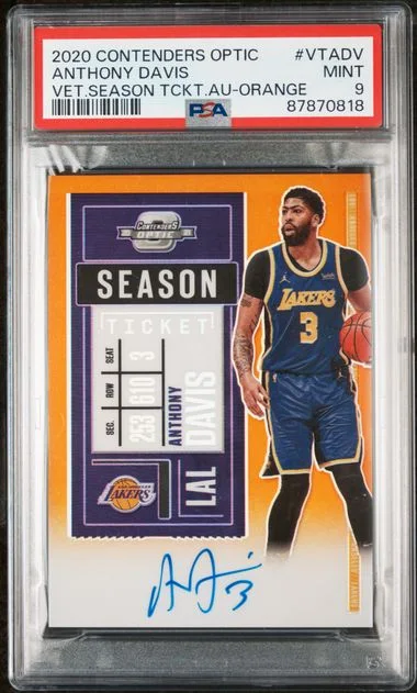 2020 Panini Contenders Optic Anthony Davis Veteran Season Ticket Autographs Orange #VT-ADV card image