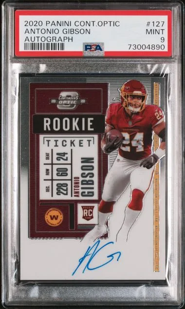 2020 Panini Contenders Optic Antonio Gibson Autograph #127 card image
