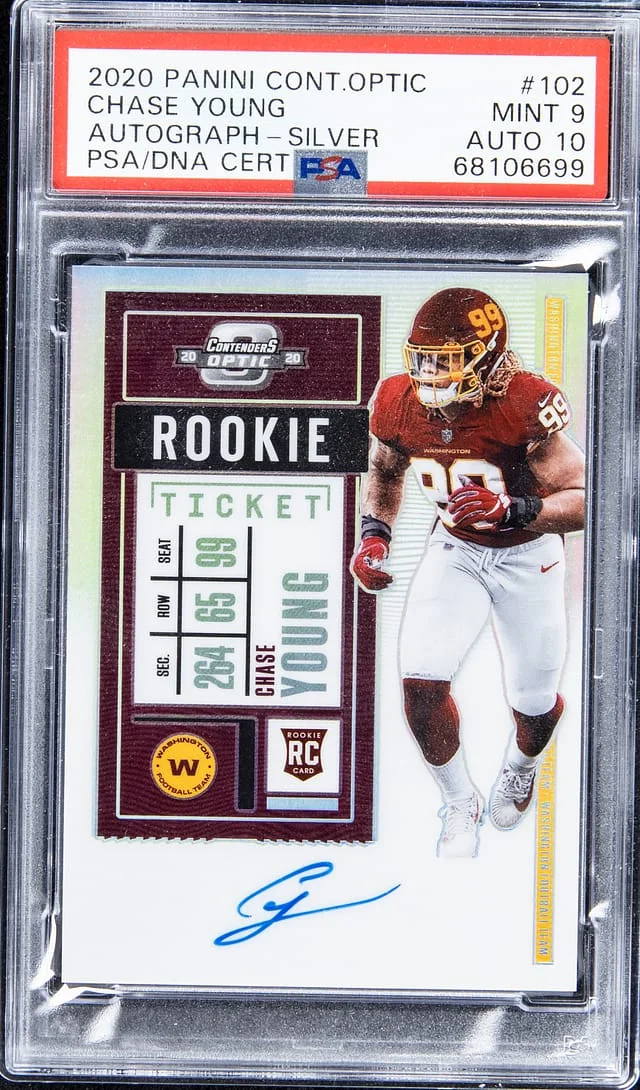 2020 Panini Contenders Optic Chase Young Autograph Silver #102 card image