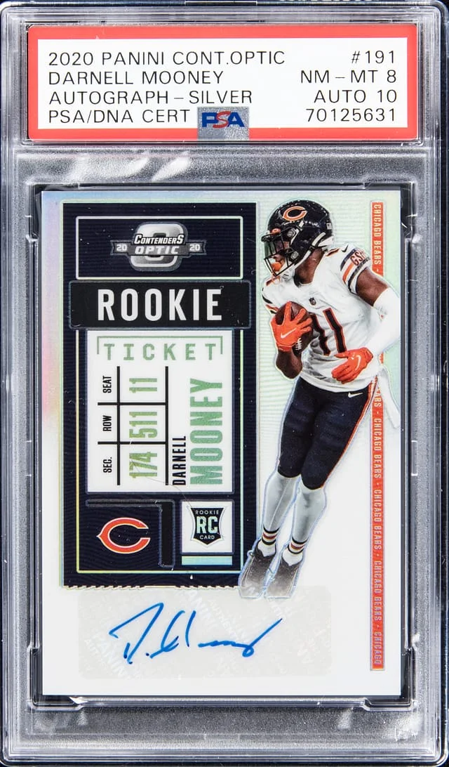 2020 Panini Contenders Optic Darnell Mooney Autograph - Silver #191 card image