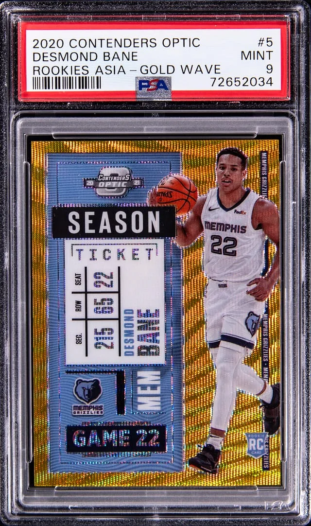 2020 Panini Contenders Optic Desmond Bane Rookies Asia Gold Wave #5 card image