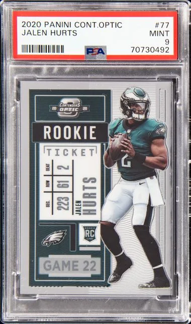 2020 Panini Contenders Optic Jalen Hurts #77 card image