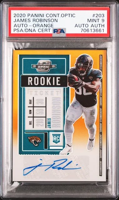 2020 Panini Contenders Optic James Robinson Autograph-Orange #203 card image