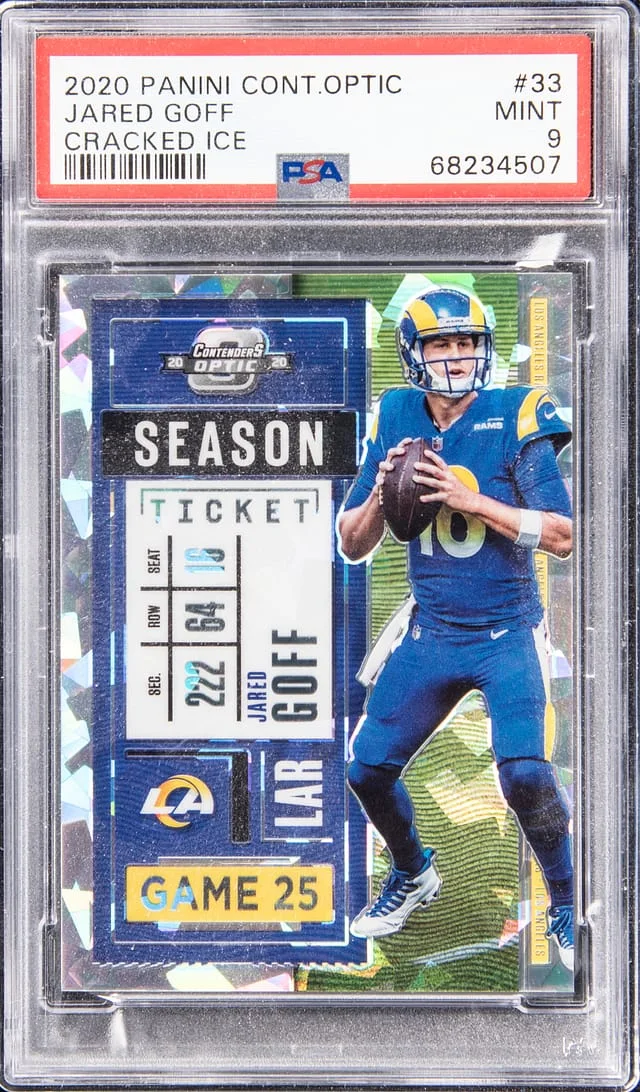2020 Panini Contenders Optic Jared Goff Cracked Ice #33 card image