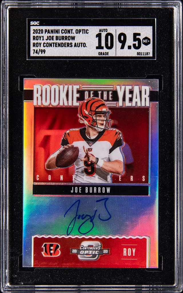 2020 Panini Contenders Optic Joe Burrow of the Year Autographs #ROY1 card image