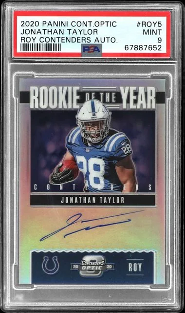 2020 Panini Contenders Optic Jonathan Taylor Of The Year Contenders Autographs #ROY5 card image