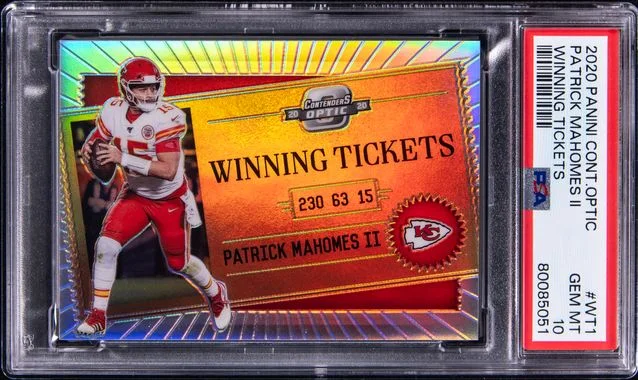 2020 Panini Contenders Optic Patrick Mahomes II Winning Tickets #WT1 card image