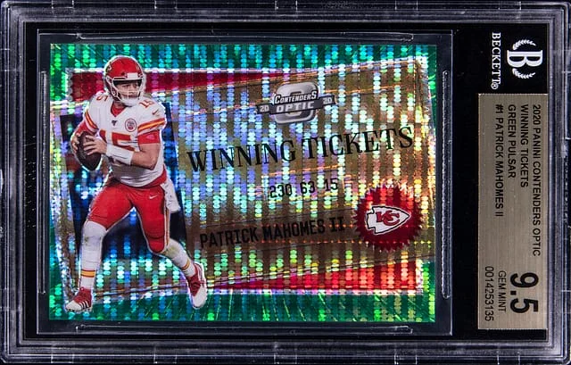 2020 Panini Contenders Optic Patrick Mahones II Winning Tickets Green Pulsar #WT1 card image