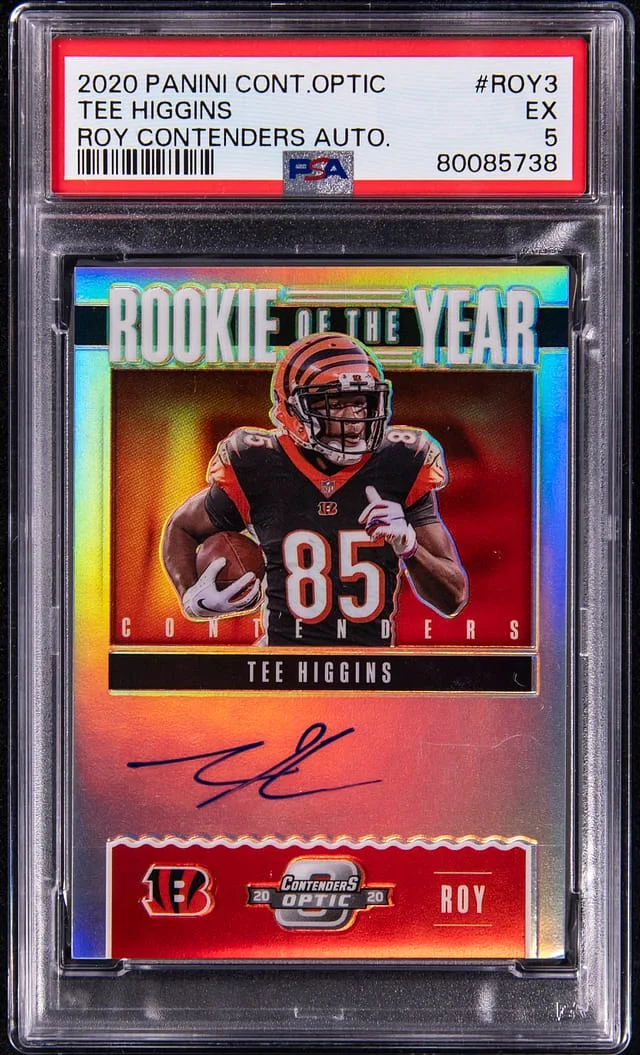2020 Panini Contenders Optic Tee Higgins Of The Year Contenders Autograph #ROY3 card image