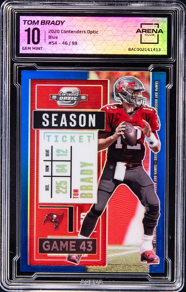 2020 Panini Contenders Optic Tom Brady - AC Blue #54 card image