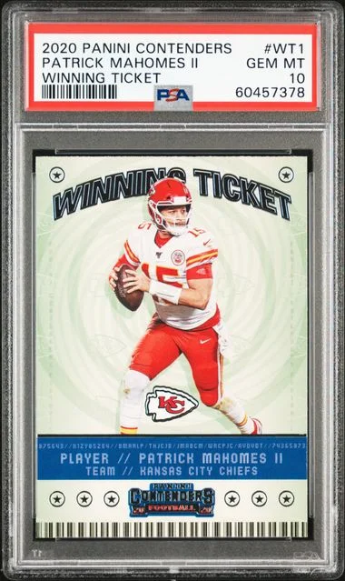 2020 Panini Contenders Patrick Mahomes II Winning Ticket #WT1 card image