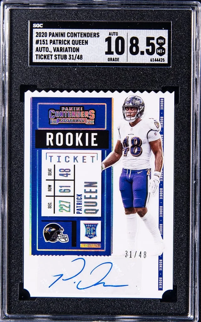 2020 Panini Contenders Patrick Queen Autograph Variation Ticket Stub #151 card image