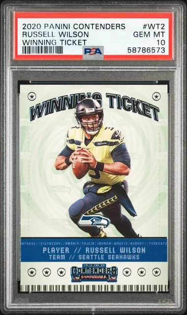 2020 Panini Contenders Russell Wilson Winning Ticket #WT2 card image