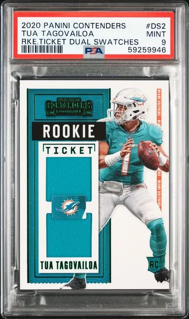 2020 Panini Contenders Tua Tagovailoa Ticket Dual Swatches #DS2 card image