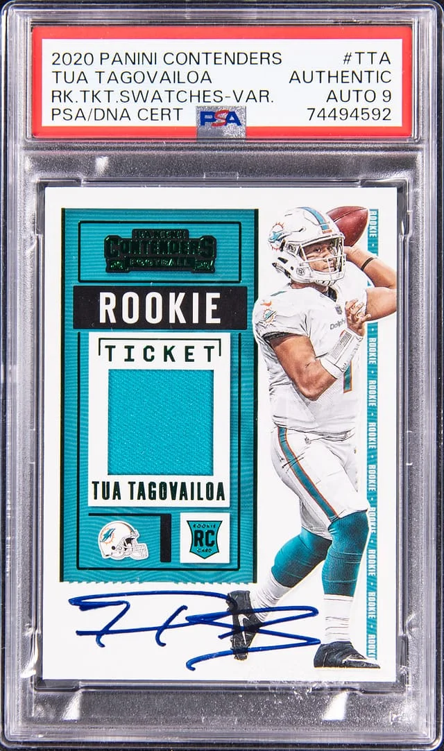 2020 Panini Contenders Tua Tagovailoa Ticket Swatches Varation #RSV-TTA card image