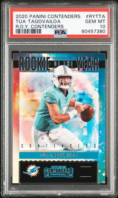 2020 Panini Contenders Tua Tagovailoa Of The Year Contenders #RYTTA card image