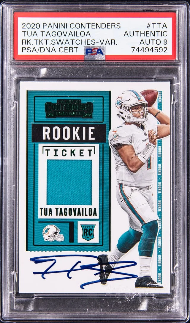 2020 Panini Contenders Tua Tagovailoa Ticket Swatches #TTA card image