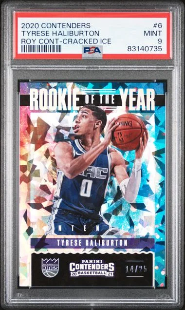 2020 Panini Contenders Tyrese Haliburton Of The Year Contenders Cracked Ice #6 card image