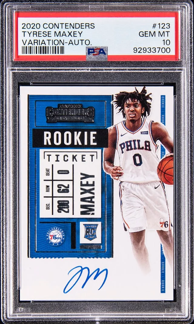 2020 Panini Contenders Tyrese Maxey Autograph-Finals Ticket #123 card image