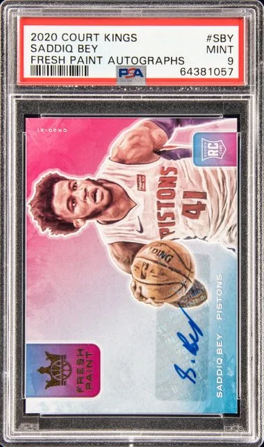 2020 Panini Court Kings Fresh Paint Autographs Fpsby Saddiq Bey #no-number card image