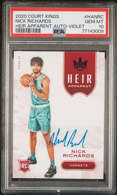 2020 Panini Court Kings Heir Apparent Autographs Violet Hanrc Nick Richards #no-number card image
