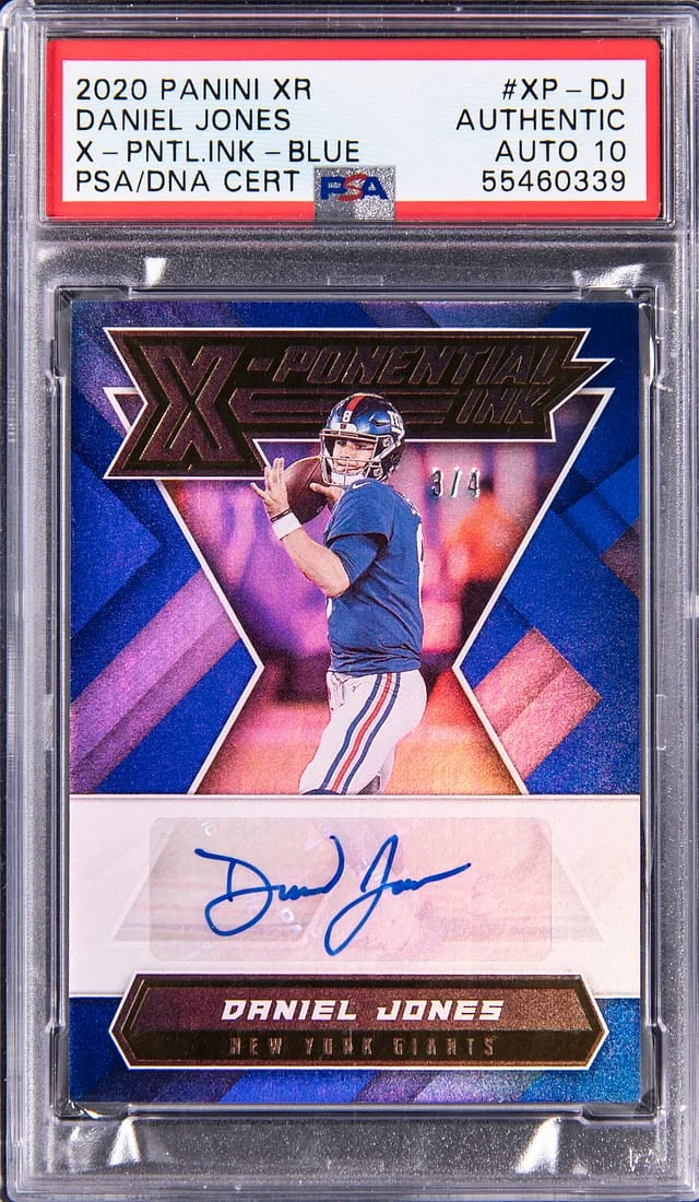2020 Panini Daniel Jones XR X-Ponential Ink Blue #XP-DJ card image