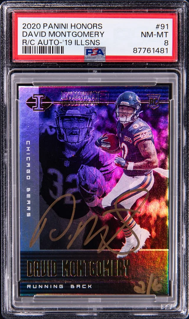 2020 Panini David Montgomery Honors Recollection Collection Autograph 2019 Illusions #91 card image