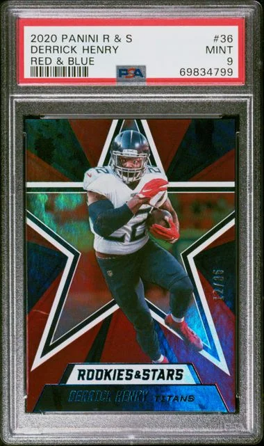 2020 Panini Derrick Henry Rookies & Stars Red & Blue #36 card image
