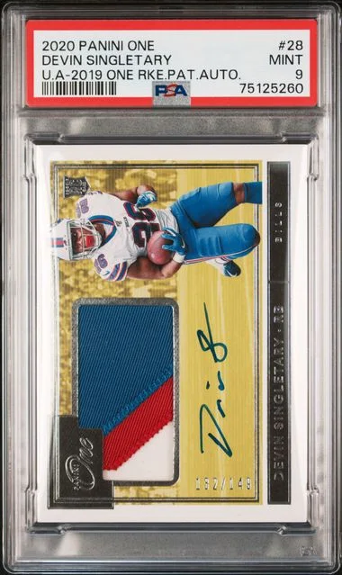 2020 Panini Devin Singletary One Update Autographs '19 One Patch Autograph (RPA) #28 card image