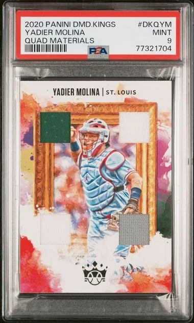 2020 Panini Diamond Kings Quad Materials Dkqym Yadier Molina #no-number card image