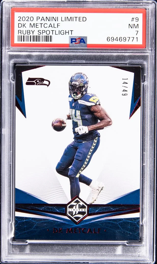 2020 Panini DK Metcalf Limited Ruby Spotlight #9 card image