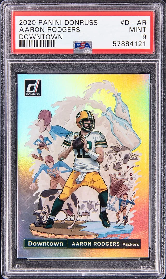 2020 Panini Donruss Aaron Rodgers Downtown #D-AR card image