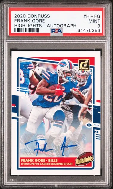 2020 Panini Donruss Autograph H-Fg Frank Gore Highlights #no-number card image