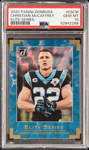 2020 Panini Donruss Christian Mccaffrey Elite Series #ESCM card image
