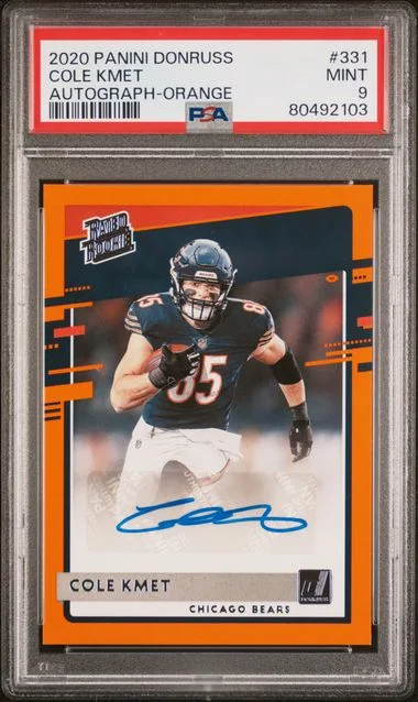 2020 Panini Donruss Cole Kmet Autograph-Orange Rated #331 card image