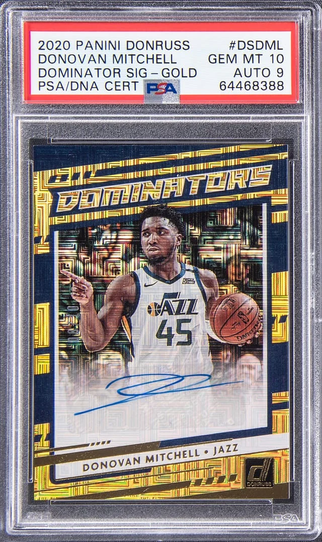 2020 Panini Donruss Donovan Mitchell Dominators Gold #DS-DML card image