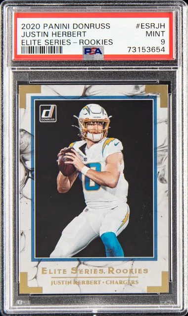 2020 Panini Donruss Elite Series Rookies Esrjh Justin Herbert #no-number card image
