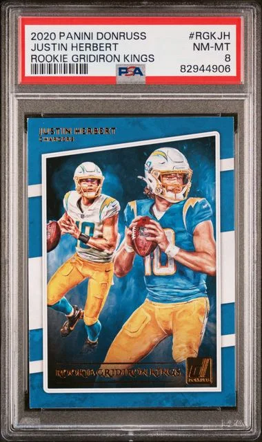 2020 Panini Donruss Gridiron Kings Rgkjh Justin Herbert #no-number card image