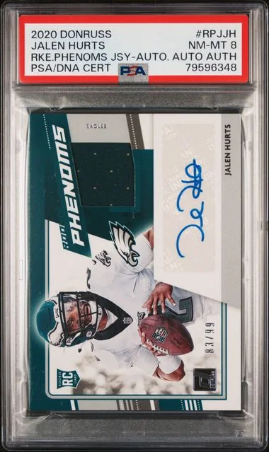 2020 Panini Donruss Jalen Hurts Phenoms Jersey Autograph #RPJJH card image