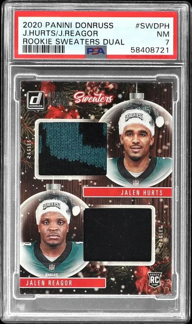 2020 Panini Donruss Jalen Hurts/Jalen Reagor Dual Sweaters Dual #SWDPH card image