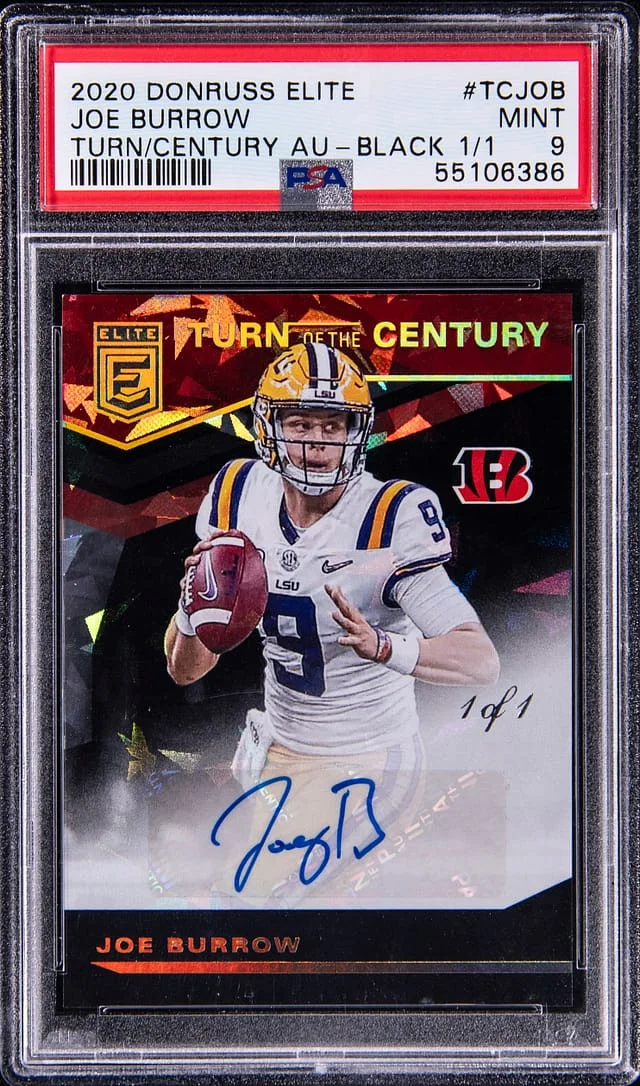2020 Panini Donruss Joe Burrow Elite Turn Of The Century Autograph #TC-JOB card image