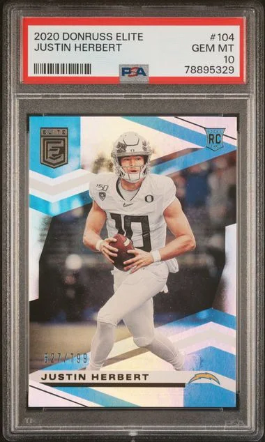 2020 Panini Donruss Justin Herbert Elite #104 card image