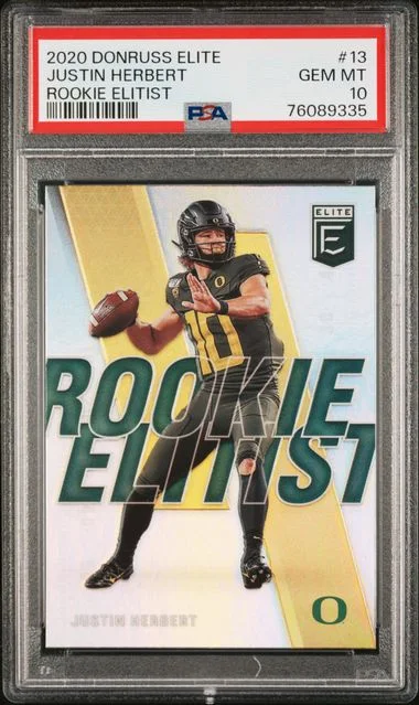2020 Panini Donruss Justin Herbert Elite Elitist #13 card image