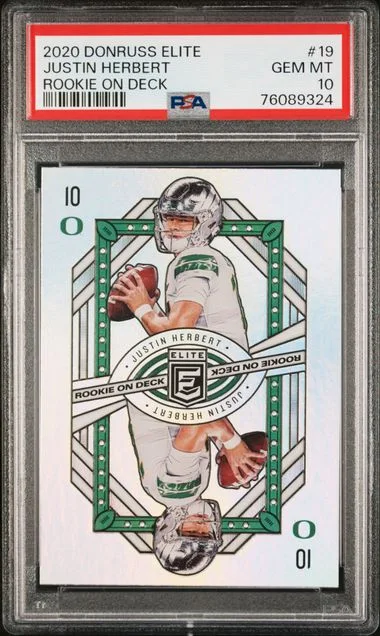 2020 Panini Donruss Justin Herbert Elite On Deck #19 card image