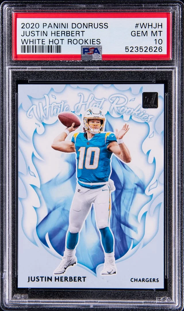 2020 Panini Donruss Justin Herbert White Hot Rookies #WHJH card image