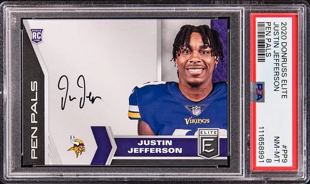 2020 Panini Donruss Justin Jefferson Elite Pen Pals #PP9 card image