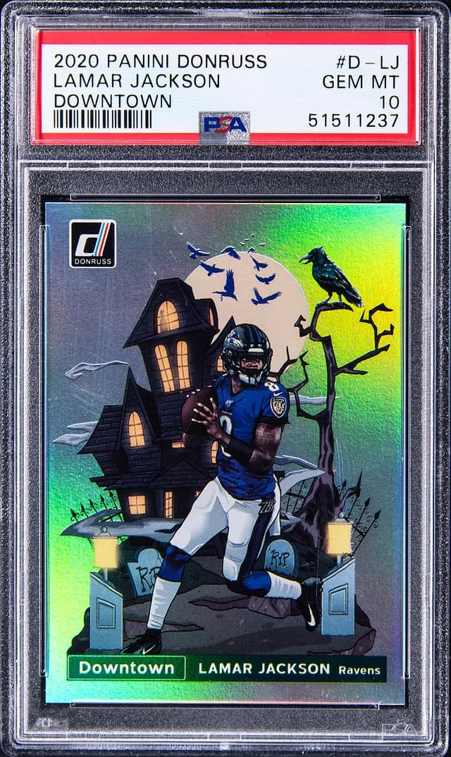 2020 Panini Donruss Lamar Jackson Downtown #D-LJ card image