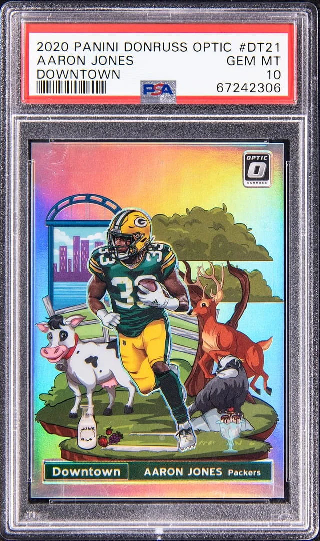 2020 Panini Donruss Optic Aaron Jones Downtown #DT-21 card image